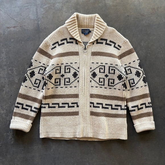 Pendleton Other - Vintage Pendleton Shawl Collar Wool Cardigan Southwestern Pattern Jacket Large